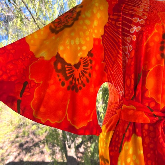 60's Hilo Hattie Dress - Maxi - Funky Floral - Bright & Vibrant - Size 12 - Picture 8 of 11